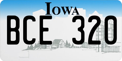 IA license plate BCE320