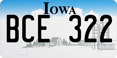 IA license plate BCE322