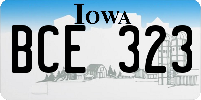 IA license plate BCE323