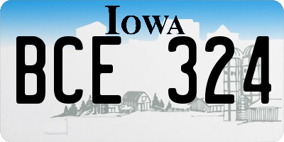 IA license plate BCE324