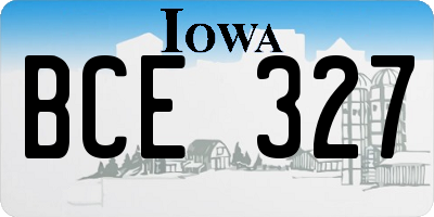 IA license plate BCE327