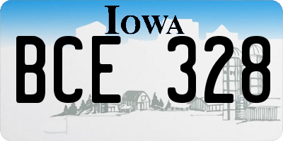 IA license plate BCE328