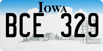 IA license plate BCE329