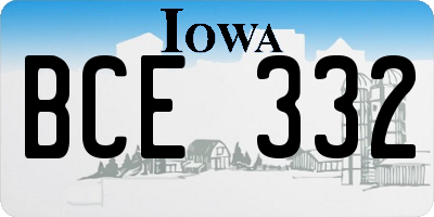 IA license plate BCE332