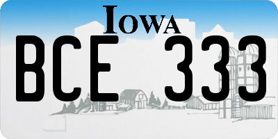 IA license plate BCE333