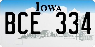 IA license plate BCE334