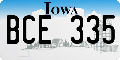 IA license plate BCE335