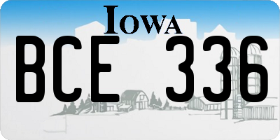 IA license plate BCE336