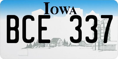 IA license plate BCE337