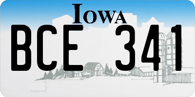 IA license plate BCE341