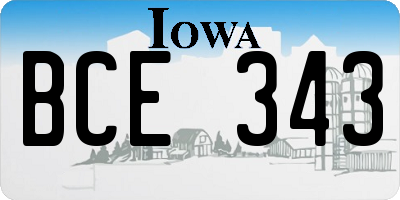 IA license plate BCE343