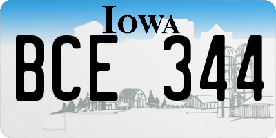 IA license plate BCE344