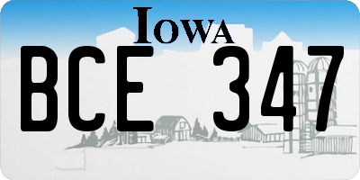 IA license plate BCE347