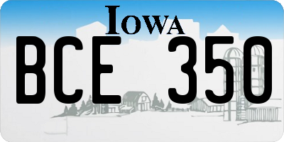 IA license plate BCE350