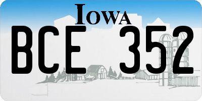 IA license plate BCE352