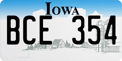 IA license plate BCE354