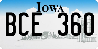 IA license plate BCE360