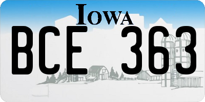 IA license plate BCE363