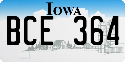 IA license plate BCE364