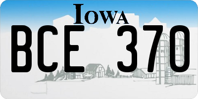 IA license plate BCE370