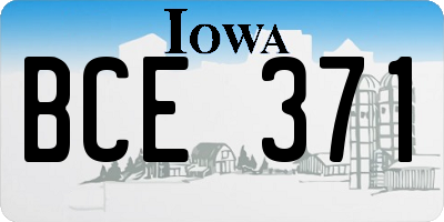 IA license plate BCE371