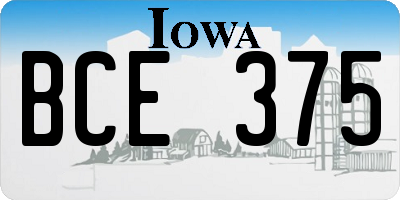 IA license plate BCE375