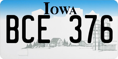 IA license plate BCE376