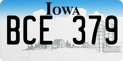 IA license plate BCE379