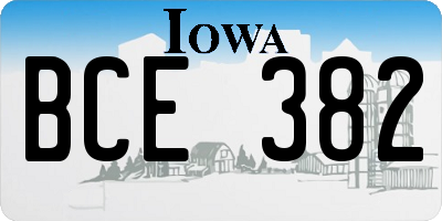IA license plate BCE382