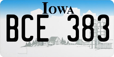 IA license plate BCE383