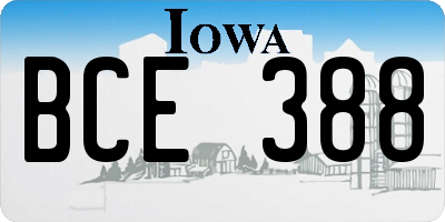 IA license plate BCE388