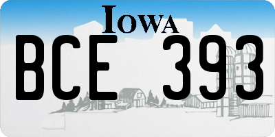 IA license plate BCE393
