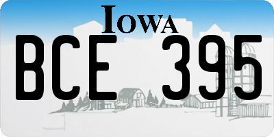 IA license plate BCE395