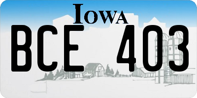 IA license plate BCE403