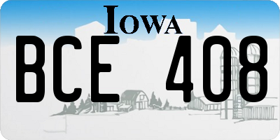 IA license plate BCE408