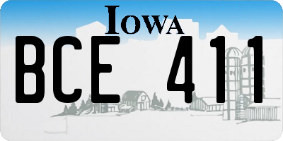 IA license plate BCE411