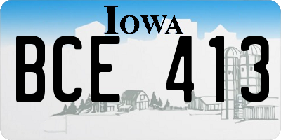 IA license plate BCE413