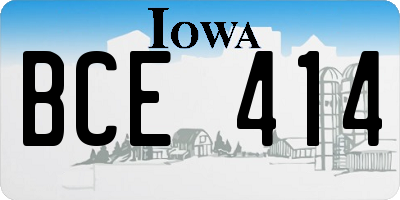 IA license plate BCE414