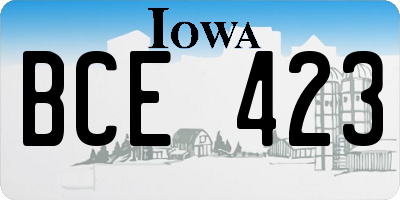 IA license plate BCE423