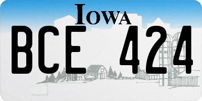 IA license plate BCE424