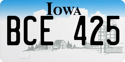 IA license plate BCE425