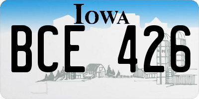 IA license plate BCE426