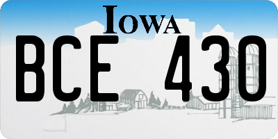 IA license plate BCE430