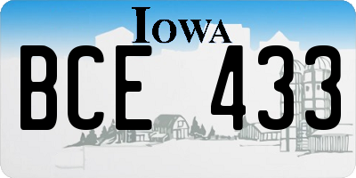 IA license plate BCE433