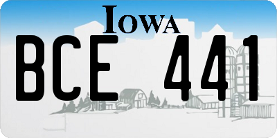 IA license plate BCE441