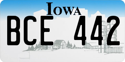 IA license plate BCE442
