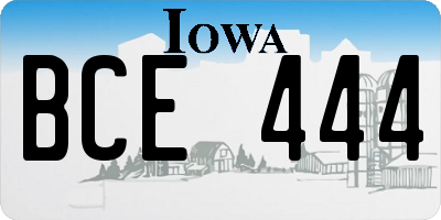 IA license plate BCE444