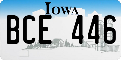 IA license plate BCE446