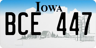 IA license plate BCE447