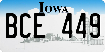 IA license plate BCE449